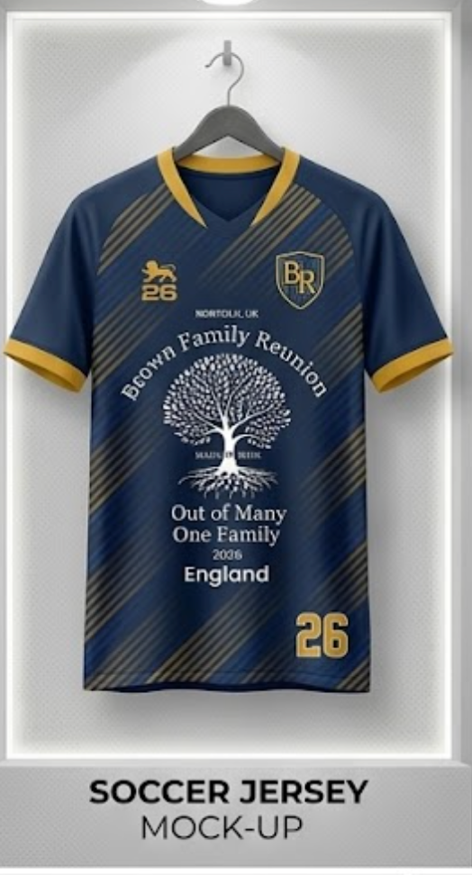 Brown Family Reunion Soccer Jersey detail